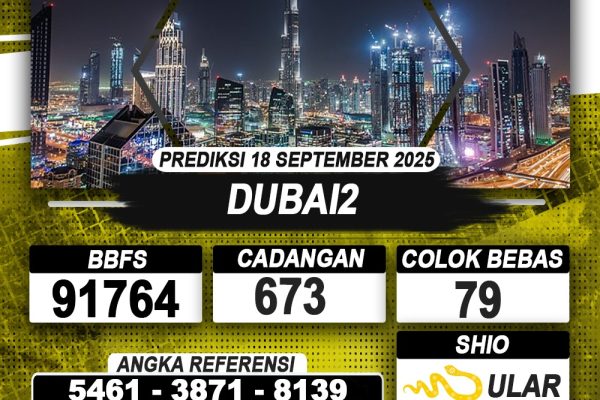 PREDIKSI DUBAI2 18 SEPTEMBER 2025 | PREDIKSI TOGEL KUNINGTOTO