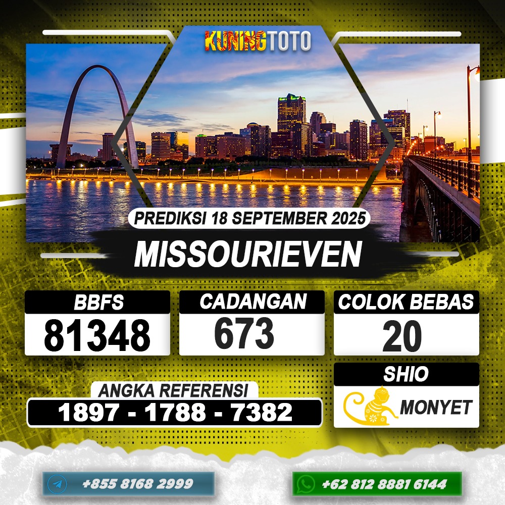 PREDIKSI MISSOURIEVEN 18 AGUSTUS 2025 | PREDIKSI TOGEL KUNINGTOTO
