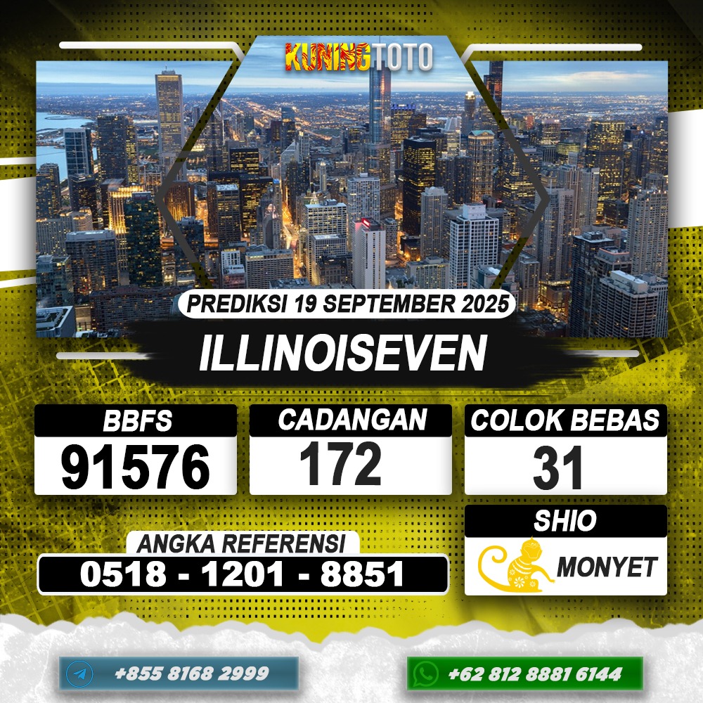 PREDIKSI ILLINOISEVEN 19 SEPTEMBER 2025 | PREDIKSI TOGEL KUNINGTOTO
