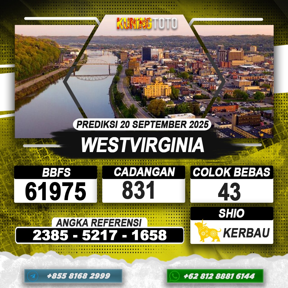 PREDIKSI WESTVIRGINIA 20 SEPTEMBER 2025 | PREDIKSI TOGEL KUNINGTOTO