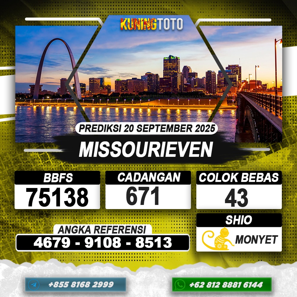 PREDIKSI MISSOURIEVEN 20 AGUSTUS 2025 | PREDIKSI TOGEL KUNINGTOTO
