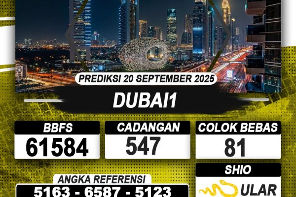PREDIKSI DUBAI1 20 SEPTEMBER 2025 | PREDIKSI TOGEL KUNINGTOTO