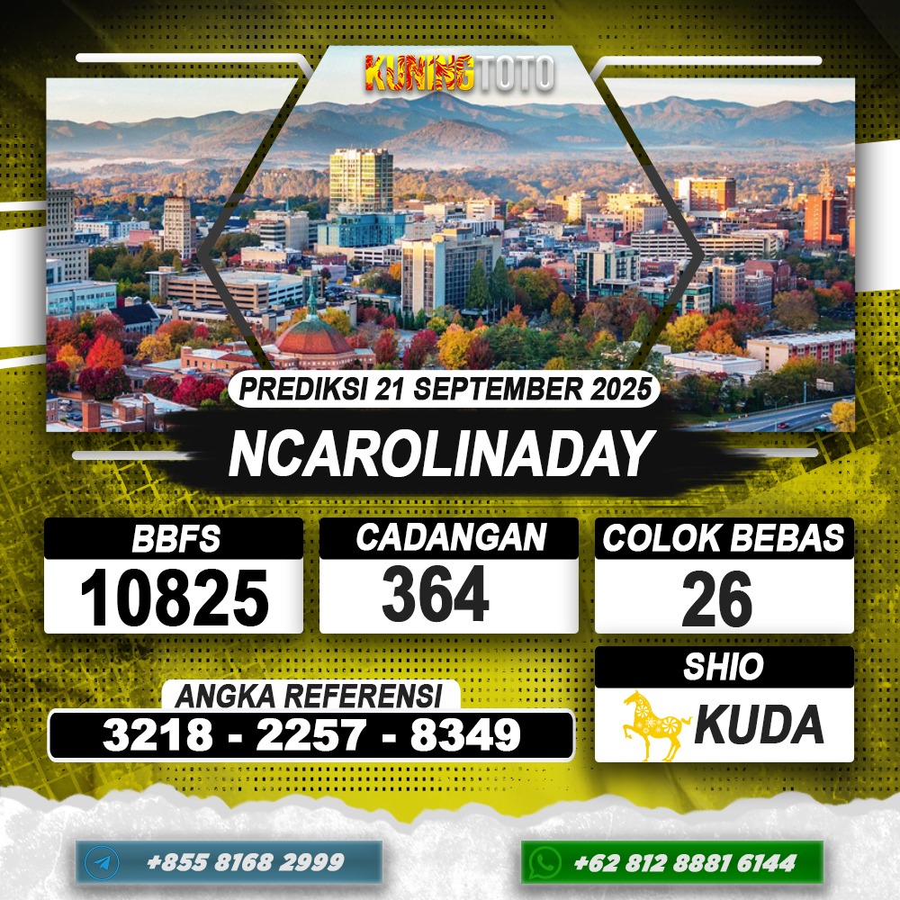 PREDIKSI NCAROLINADAY 21 SEPTEMBER 2025 | PREDIKSI TOGEL KUNINGTOTO