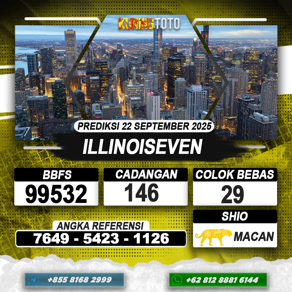 PREDIKSI ILLINOISEVEN 22 SEPTEMBER 2025 | PREDIKSI TOGEL KUNINGTOTO