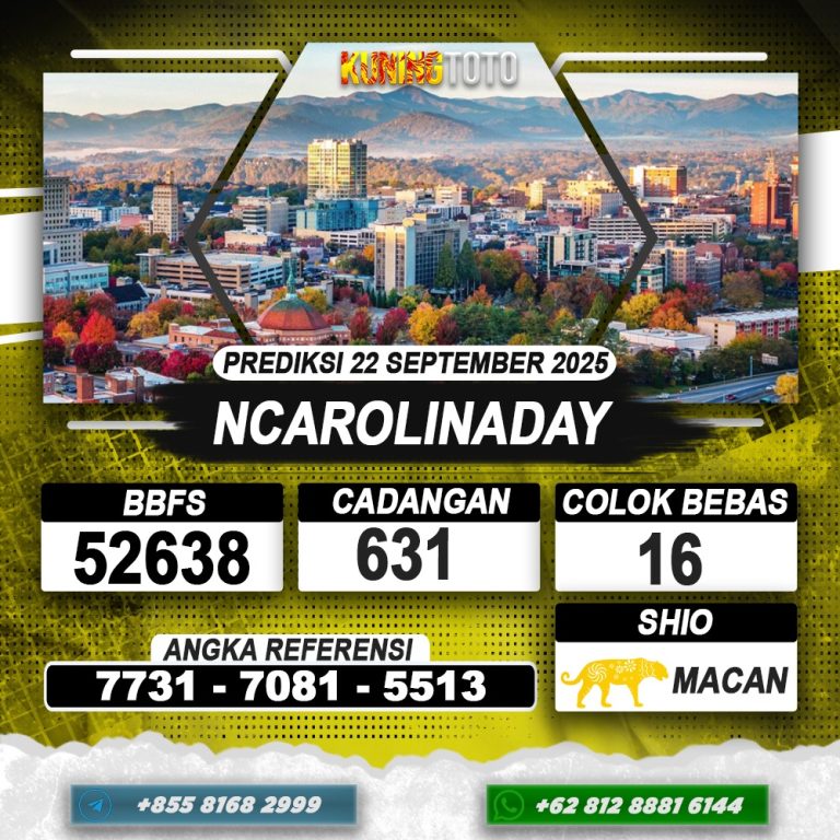 PREDIKSI NCAROLINADAY 22 SEPTEMBER 2025 | PREDIKSI TOGEL KUNINGTOTO