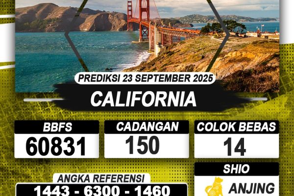 PREDIKSI CALIFORNIA 23 SEPTEMBER 2025 | PREDIKSI TOGEL KUNINGTOTO