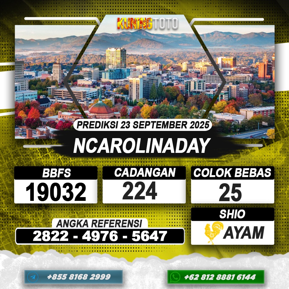 PREDIKSI NCAROLINADAY 23 SEPTEMBER 2025 | PREDIKSI TOGEL KUNINGTOTO