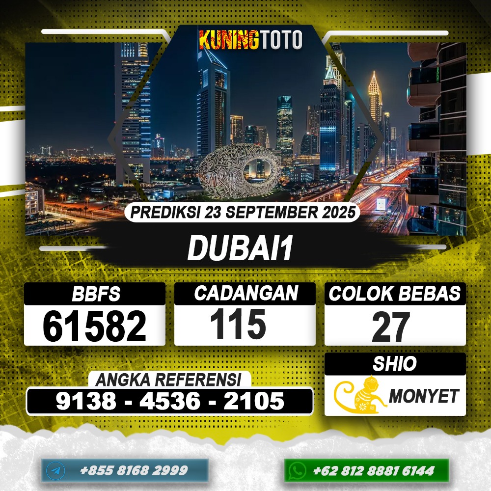 PREDIKSI DUBAI1 23 SEPTEMBER 2025 | PREDIKSI TOGEL KUNINGTOTO