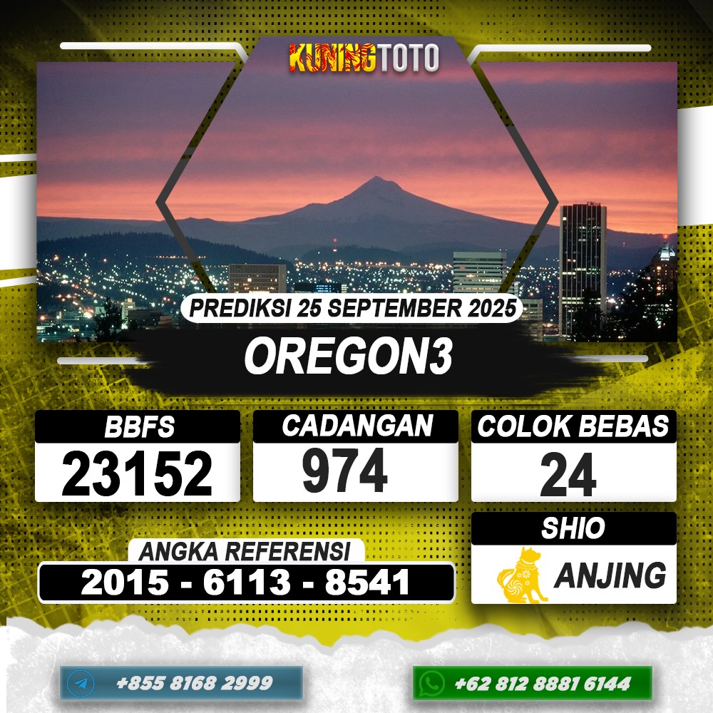 PREDIKSI OREGON3 25 SEPTEMBER 2025 | PREDIKSI TOGEL KUNINGTOTO