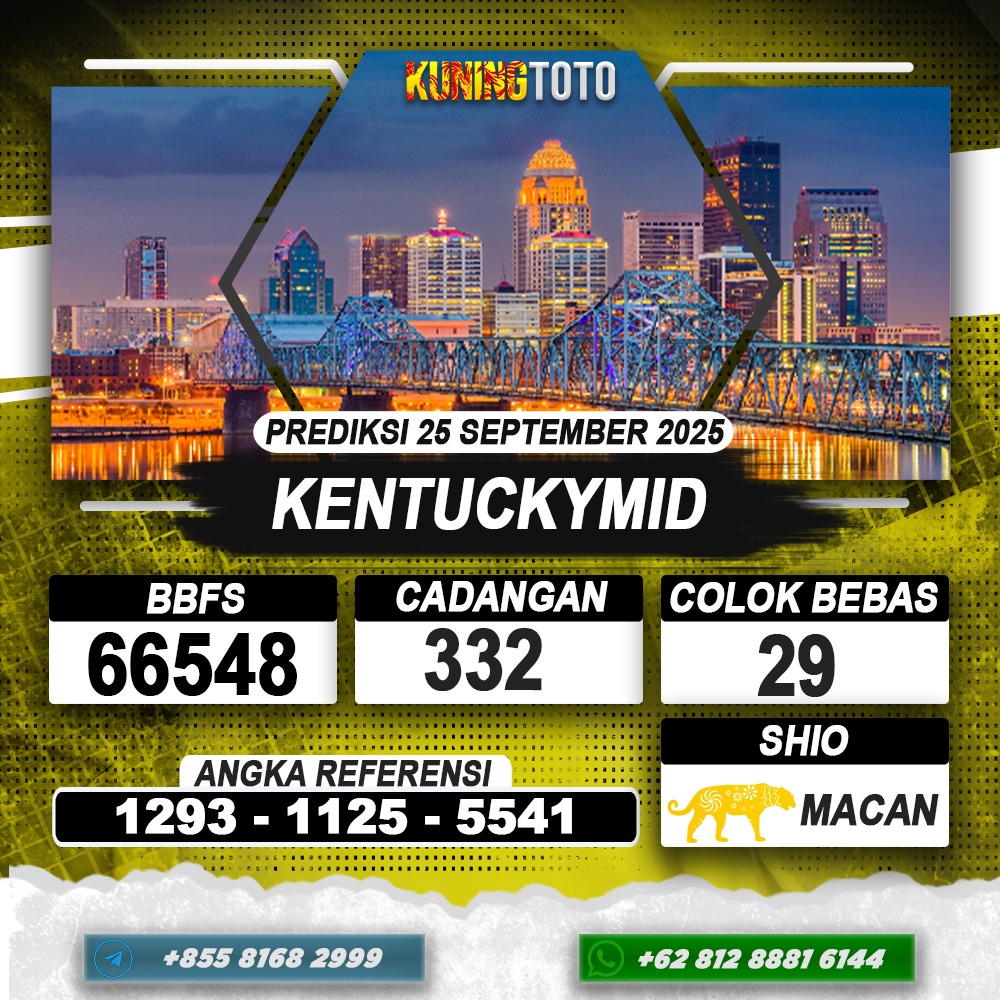 PREDIKSI KENTUCKYMID 25 SEPTEMBER 2025 | PREDIKSI TOGEL KUNINGTOTO