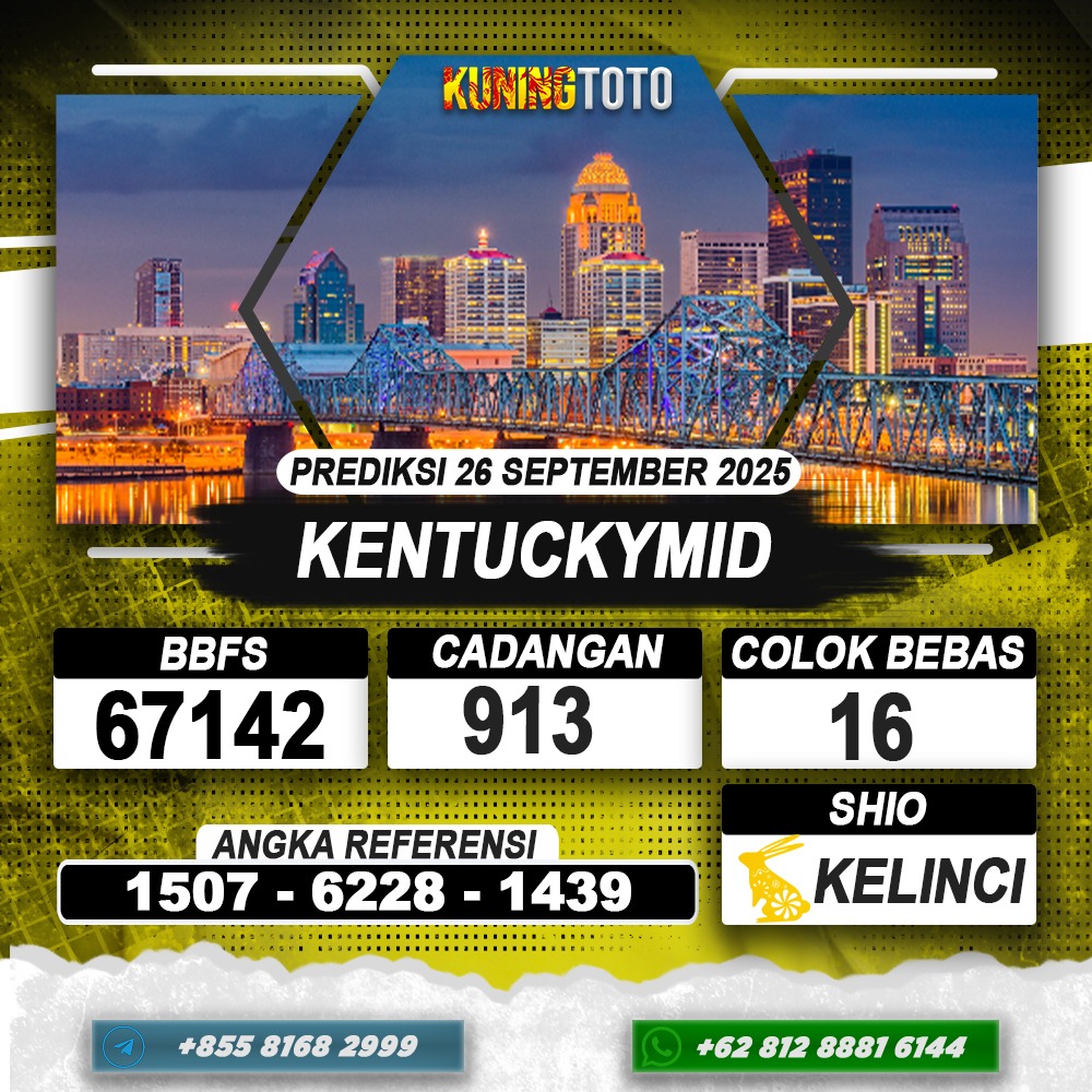 PREDIKSI KENTUCKYMID 26 SEPTEMBER 2025 | PREDIKSI TOGEL KUNINGTOTO