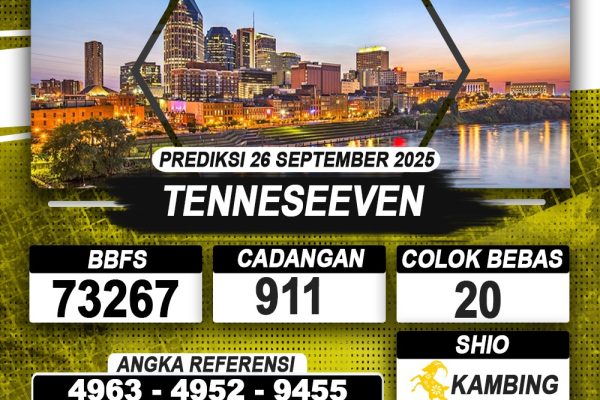 PREDIKSI TENNESEEVEN 26 SEPTEMBER 2025 | PREDIKSI TOGEL KUNINGTOTO