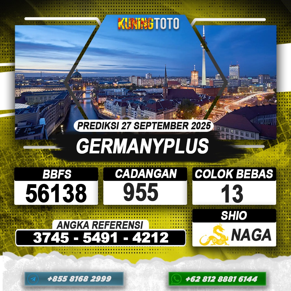 PREDIKSI GERMANYPLUS 27 SEPTEMBER 2025 | PREDIKSI TOGEL KUNINGTOTO