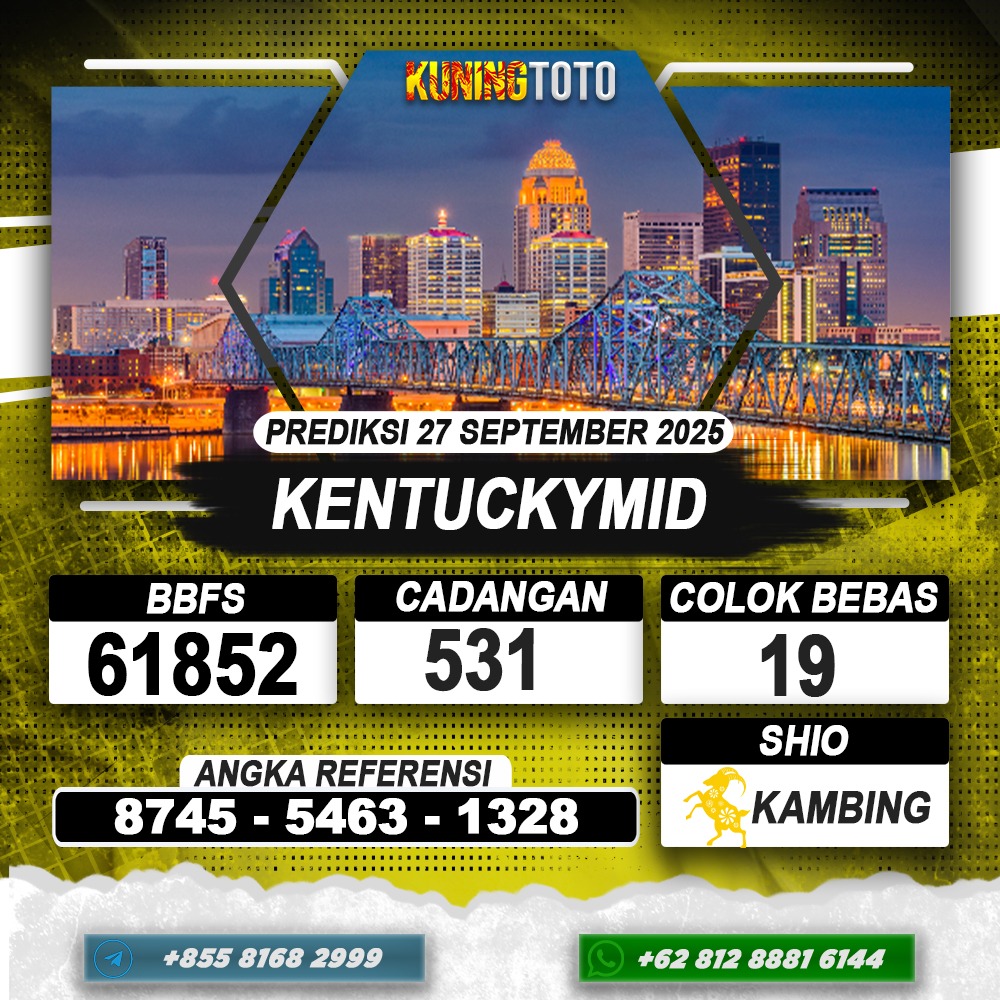 PREDIKSI KENTUCKYMID 27 SEPTEMBER 2025 | PREDIKSI TOGEL KUNINGTOTO