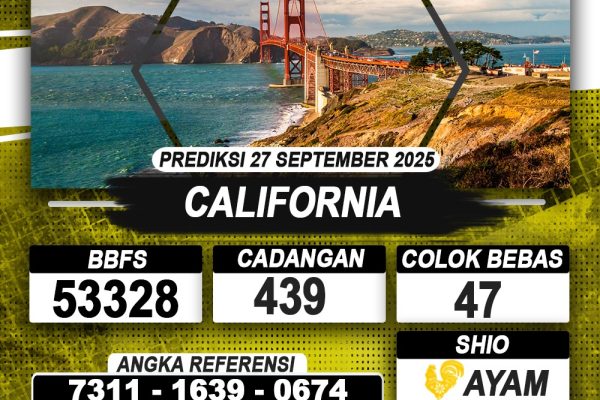 PREDIKSI CALIFORNIA 27 SEPTEMBER 2025 | PREDIKSI TOGEL KUNINGTOTO