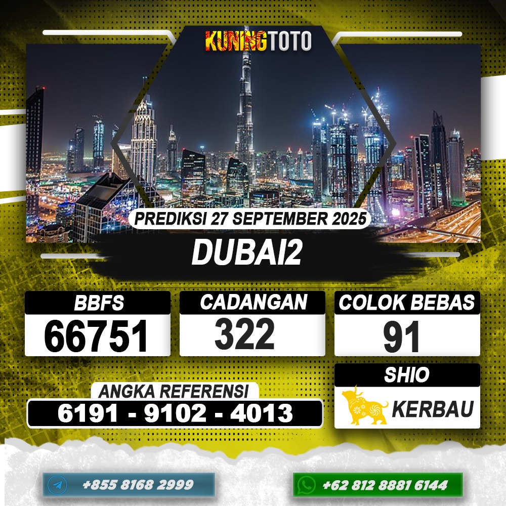PREDIKSI DUBAI2 27 SEPTEMBER 2025 | PREDIKSI TOGEL KUNINGTOTO
