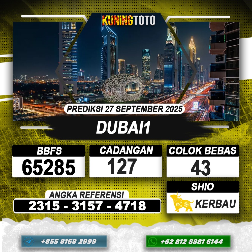 PREDIKSI DUBAI1 27 SEPTEMBER 2025 | PREDIKSI TOGEL KUNINGTOTO