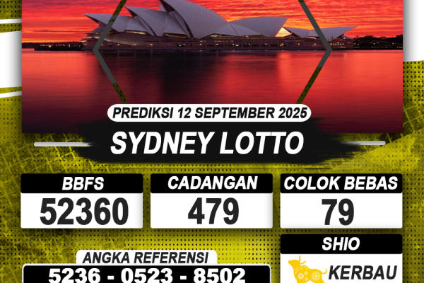 PREDIKSI SYDNEY LOTTO 12 SEPTEMBER 2025 | PREDIKSI TOGEL KUNINGTOTO