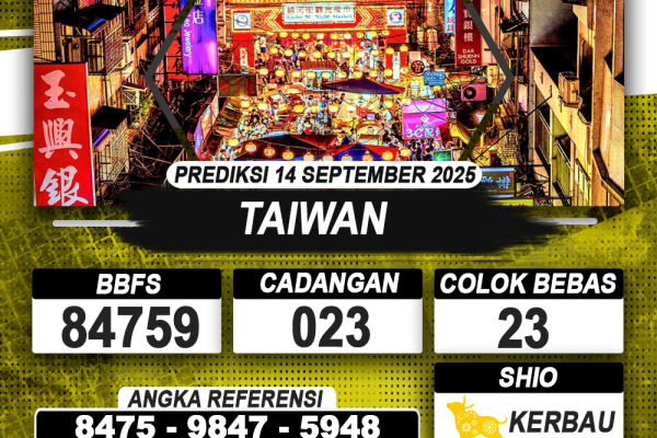 PREDIKSI TAIWAN 14 SEPTEMBER 2025 | PREDIKSI TOGEL KUNINGTOTO