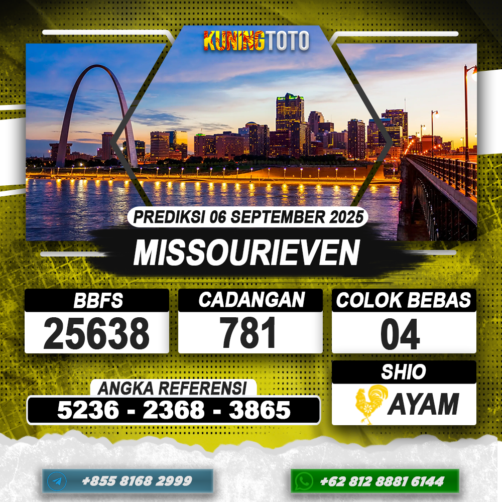 PREDIKSI MISSOURIEVEN 06 AGUSTUS 2025 | PREDIKSI TOGEL KUNINGTOTO