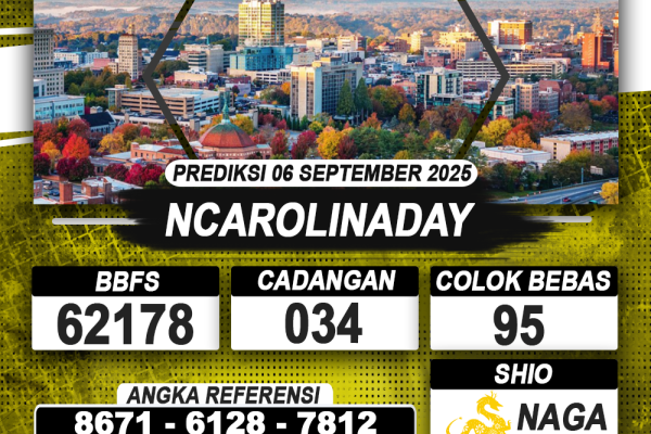 PREDIKSI NCAROLINADAY 06 SEPTEMBER 2025 | PREDIKSI TOGEL KUNINGTOTO