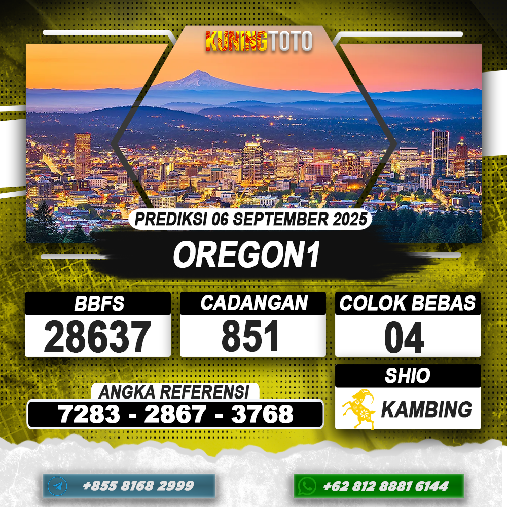 PREDIKSI OREGON1 06 SEPTEMBER 2025 | PREDIKSI TOGEL KUNINGTOTO