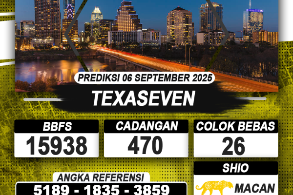 PREDIKSI TEXASEVEN 06 SEPTEMBER 2025 | PREDIKSI TOGEL KUNINGTOTO
