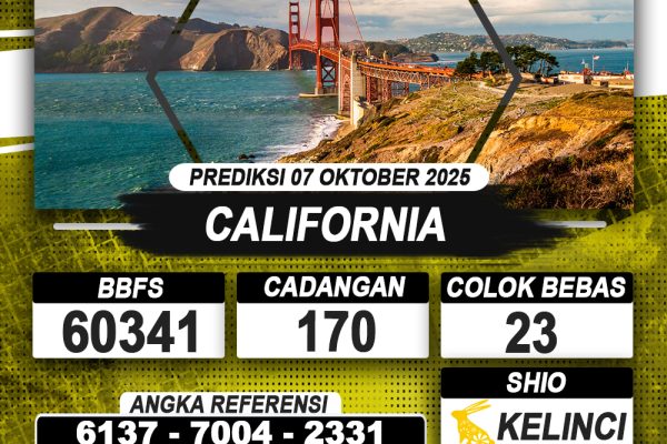 PREDIKSI CALIFORNIA 07 OKTOBER 2025 | PREDIKSI TOGEL KUNINGTOTO