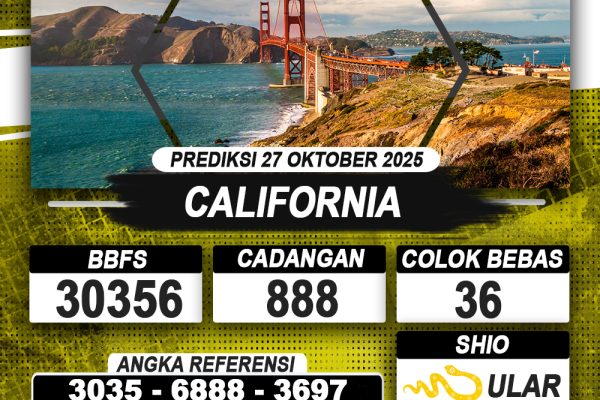 PREDIKSI CALIFORNIA 27 OKTOBER 2025 | PREDIKSI TOGEL KUNINGTOTO PREDIKSI CALIFORNIA 27 OKTOBER 2025 | PREDIKSI TOGEL KUNINGTOTO