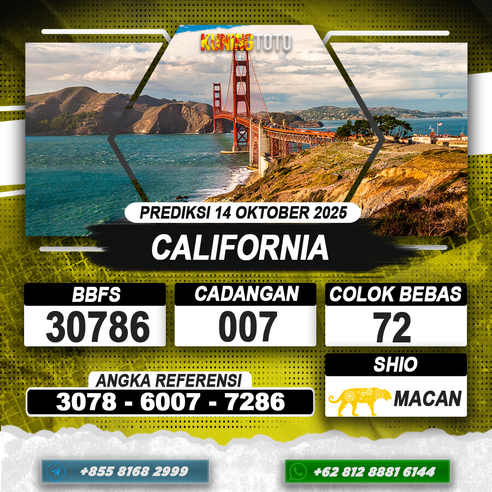 PREDIKSI CALIFORNIA 14 OKTOBER 2025 | PREDIKSI TOGEL KUNINGTOTO