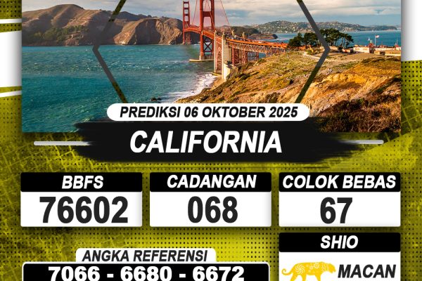 PREDIKSI CALIFORNIA 06 OKTOBER 2025 | PREDIKSI TOGEL KUNINGTOTO
