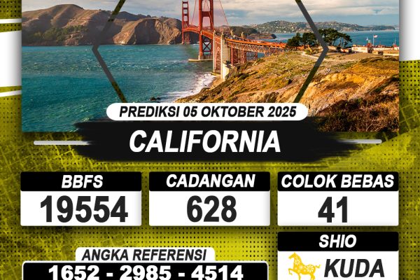 PREDIKSI CALIFORNIA 05 OKTOBER 2025 | PREDIKSI TOGEL KUNINGTOTO