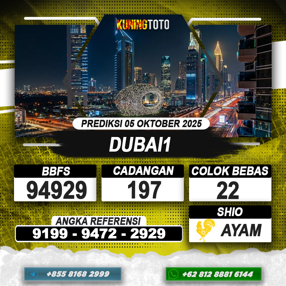 PREDIKSI DUBAI1 05 OKTOBER 2025 | PREDIKSI TOGEL KUNINGTOTO