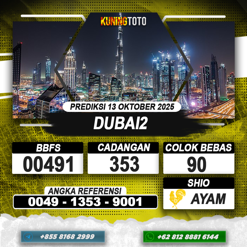 PREDIKSI DUBAI2 13 OKTOBER 2025 | PREDIKSI TOGEL KUNINGTOTO