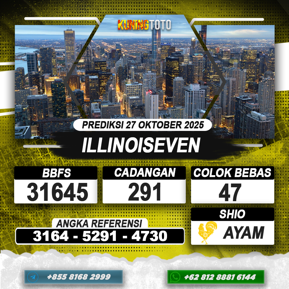 PREDIKSI ILLINOISEVEN 27 OKTOBER 2025 | PREDIKSI TOGEL KUNINGTOTO