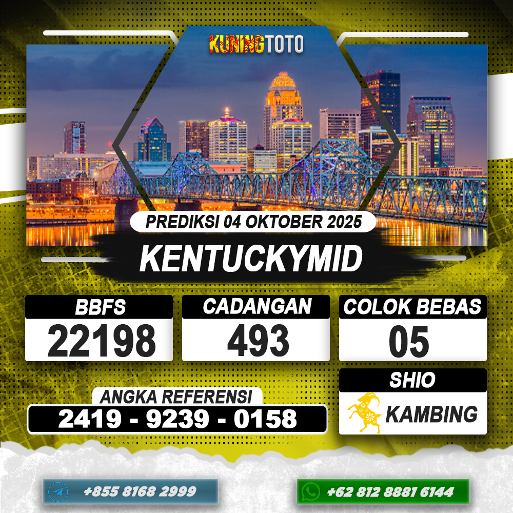 PREDIKSI KENTUCKYMID 04 OKTOBER 2025 | PREDIKSI TOGEL KUNINGTOTO
