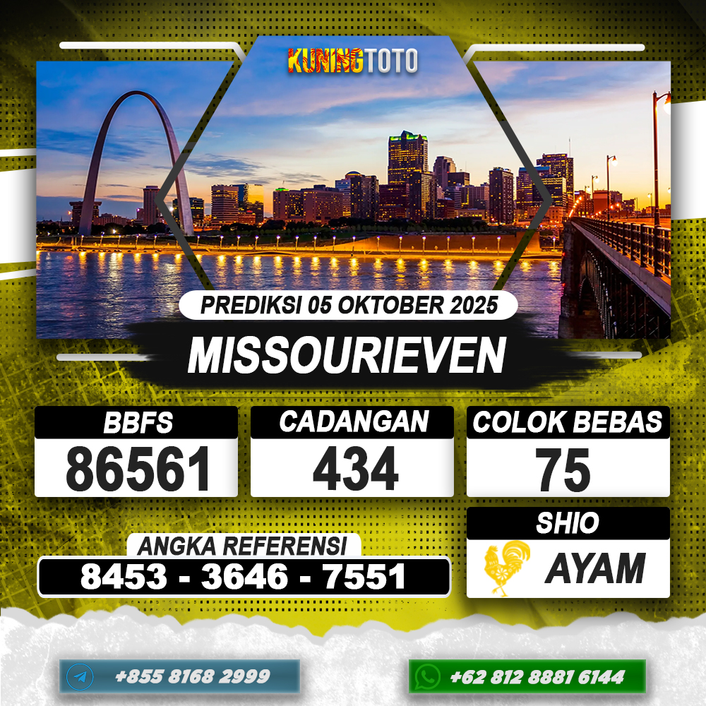 PREDIKSI MISSOURIEVEN 05 OKTOBER 2025 | PREDIKSI TOGEL KUNINGTOTO