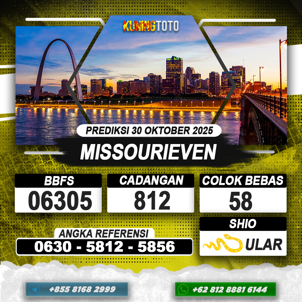 PREDIKSI MISSOURIEVEN 30 OKTOBER 2025 | PREDIKSI TOGEL KUNINGTOTO