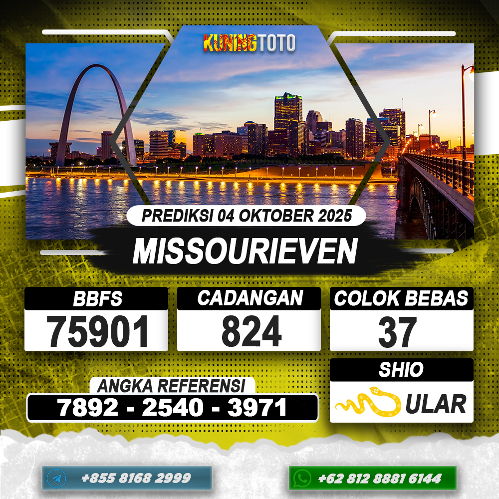 PREDIKSI MISSOURIEVEN 04 OKTOBER 2025 | PREDIKSI TOGEL KUNINGTOTO