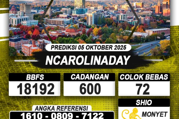 PREDIKSI NCAROLINADAY 05 OKTOBER 2025 | PREDIKSI TOGEL KUNINGTOTO