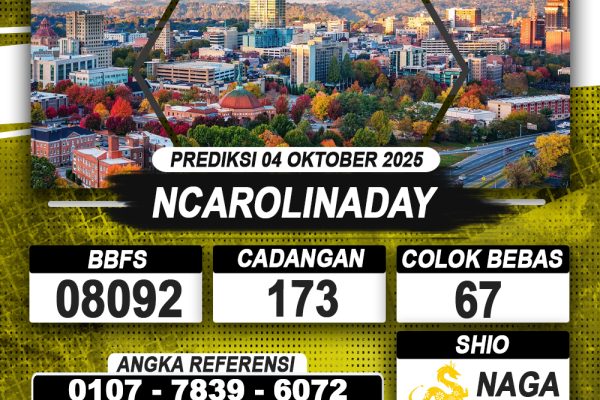 PREDIKSI NCAROLINADAY 04 OKTOBER 2025 | PREDIKSI TOGEL KUNINGTOTO