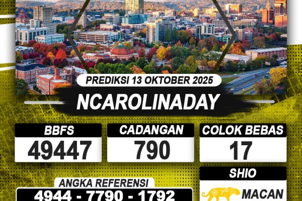 PREDIKSI NCAROLINADAY 13 OKTOBER 2025 | PREDIKSI TOGEL KUNINGTOTO