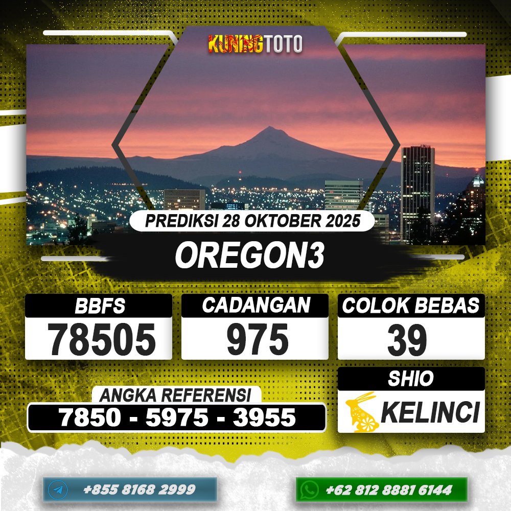 PREDIKSI OREGON3 28 OKTOBER 2025 | PREDIKSI TOGEL KUNINGTOTO