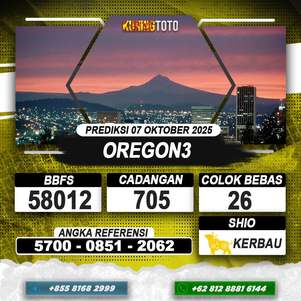PREDIKSI OREGON3 07 OKTOBER 2025 | PREDIKSI TOGEL KUNINGTOTO