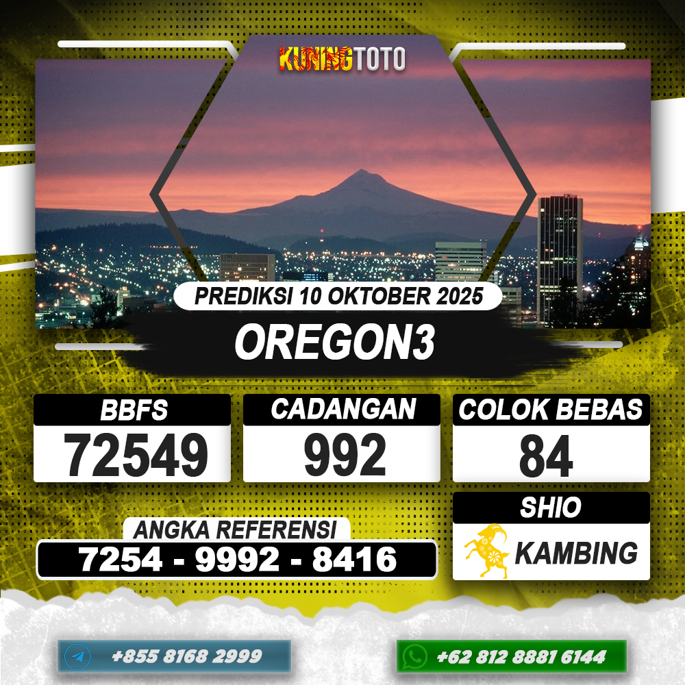PREDIKSI OREGON3 10 OKTOBER 2025 | PREDIKSI TOGEL KUNINGTOTO