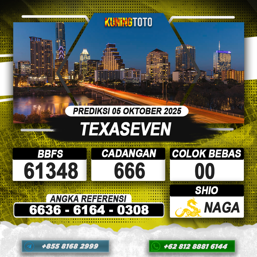 PREDIKSI TEXASEVEN 05 OKTOBER 2025 | PREDIKSI TOGEL KUNINGTOTO