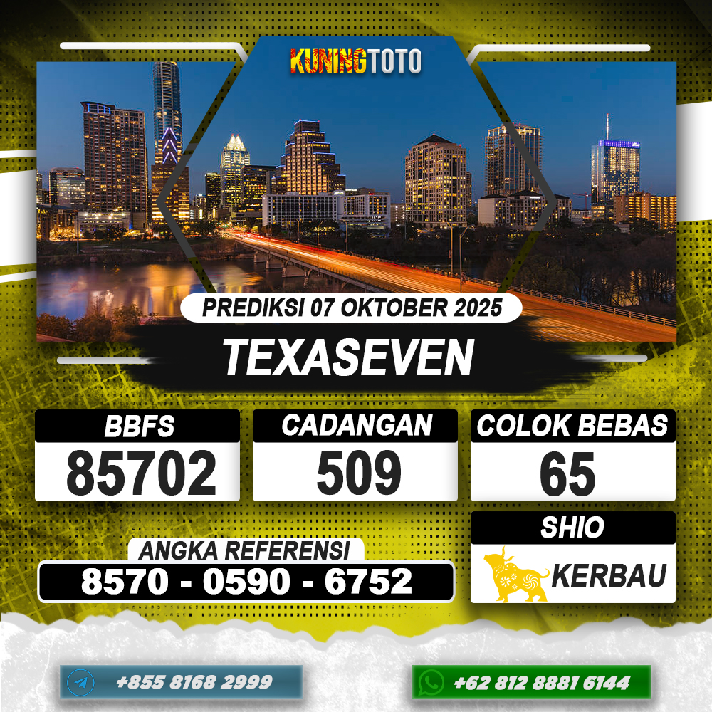 PREDIKSI TEXASEVEN 07 OKTOBER 2025 | PREDIKSI TOGEL KUNINGTOTO