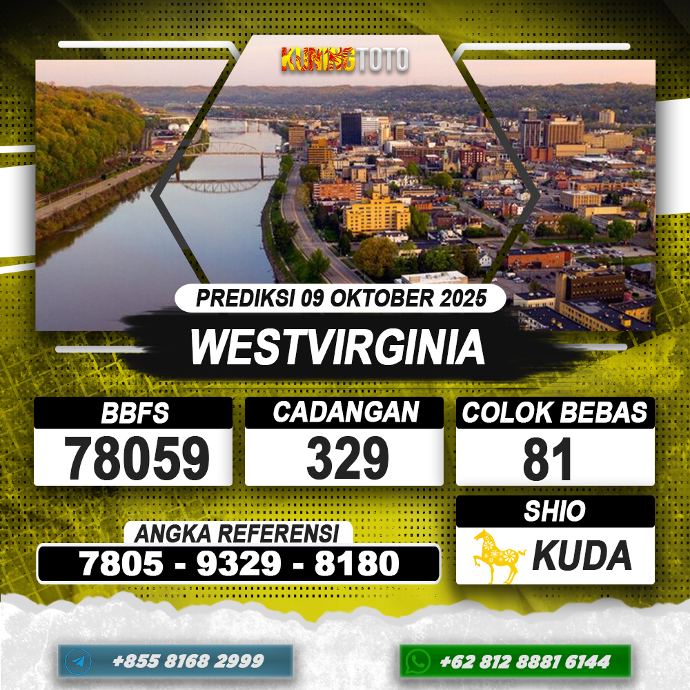 PREDIKSI WESTVIRGINIA 09 OKTOBER 2025 | PREDIKSI TOGEL KUNINGTOTO