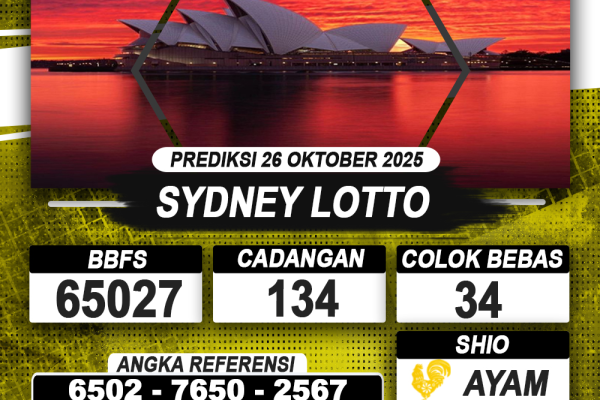 PREDIKSI SYDNEY LOTTO 26 OKTOBER 2025 | PREDIKSI TOGEL KUNINGTOTO