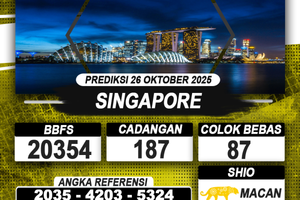 PREDIKSI SINGAPORE 26 OKTOBER 2025 | PREDIKSI TOGEL KUNINGTOTO
